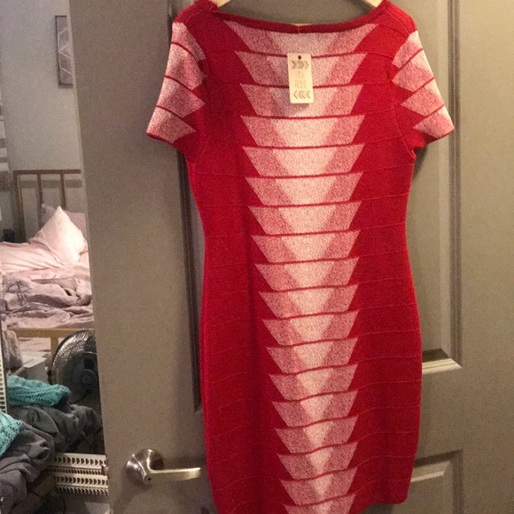 NWT Red Ivory bodycon dress Large - Picture 4 of 5